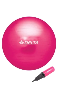 Delta 55 cm Deluxe 140 cm - 159 cm Boy Aralığında Olanlar İçin Uygun Fuşya Pilates Topu ve Pompa Seti
